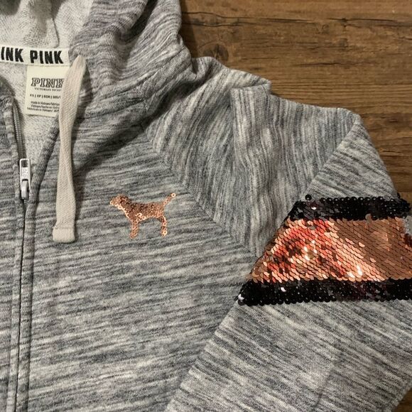 VS PINK REVERSIBLE BLING HOODIE WITH JOGGERS OUTFIT SET XS - Picture 10 of 13